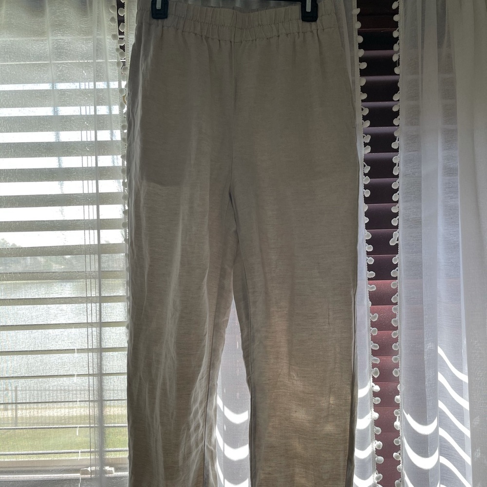 Cropped Beige linen Madewell pants